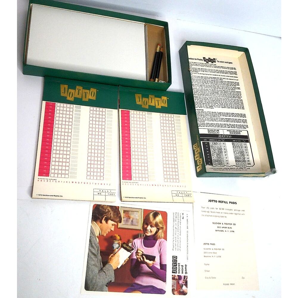 Vintage 1973 Jotto Secret Word Game by Selchow & Righter Complete with Box